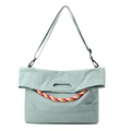 Détail du sac fourre-tout en nylon vert menthe avec corde décorative et grande capacité - Vert brume douce
