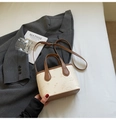 Contrast small handbag in cream and brown leather with embossed floral patterns - Off-white (No Pendant)