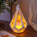 Farol navideño luminoso con muñeco de nieve y luz LED cálida para decoración casa - Estilo muñeco de nieve