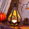 Linterna calabaza Halloween con patrones de fantasma y castillo para mesa fiesta - Castillo