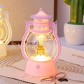 Pink retro kerosene style night light with cartoon angel design for room decor - Pink Angel Girl B