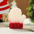 Mini knitted glove scented candle in red and white gradient for Christmas decor - Red & White (English Pear & Freesia)