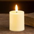 Candela LED a pilastro color crema con fiamma calda per decorazioni di matrimoni - Piccolo / Stile Semplice