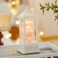 Lanterna LED creativa ad acqua con un simpatico coniglio rosa e glitter scintillanti - Stile Coniglio Bianco / Bianco