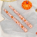 Halloween decorative soy wax candle sticks with pumpkin ghost and bat prints - Ghost Pumpkin / Pink