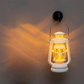 Miniature white retro lantern LED light with warm glow for dollhouse and wall decor - White Lantern (Without Hook)