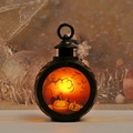 Lanterna zucca di Halloween portatile LED con gufo e pipistrello per atmosfera horror - Zucca