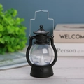 Vintage black Halloween LED lantern lamp with metal handle for creative party decor - Black