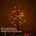 Φωτιζόμενο δέντρο Halloween 1,2m με 64 LED και 9 κολοκύθες για διακόσμηση πάρτι - Μεσαίο Μέγεθος