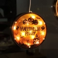 Luce LED a sospensione per Halloween con zucche, retroilluminazione arancione - Castello di Zucca