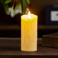 Detailed view of LED candle with realistic dripping wax texture and warm flame light - Tear Surface / 5*11cm