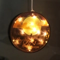 Luminous Halloween LED pumpkin light with moon, bats, and zombie hand silhouette decoration - Ghost Hand