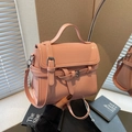 Elegante borsa a tracolla rosa antico con doppi cinturini e finitura in pelle PU - Rosa