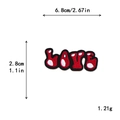 Patch ricamata LOVE rossa a pois bianchi, dimensioni 6,8 cm x 2,8 cm per fai da te - Stile Lettera LOVE (10118)