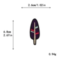 Purple feather-shaped embroidery patch with red and green stitching for DIY projects - Purple Feather Style (10133)