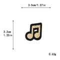 Golden double music note embroidery patch with black borders for DIY clothing - Music Note Style (10131)