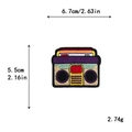 Vintage radio embroidered patch for DIY clothing with 6.7cm by 5.5cm dimensions - Retro Radio Style (10130)