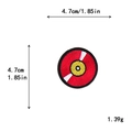 Red circular mushroom embroidery patch DIY accessory, size 4.7cm and weight 1.39g - Round Red Style (10129)