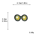 Embroidered yellow glasses patch for clothing and bags with size dimensions 4.7cm - Sunglasses Shape Style (10121)