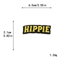 Rectangular black and yellow HIPPIE embroidery patch for clothing and DIY crafts - HIPPIE Letter Style (10128)