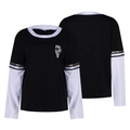 Wednesday Addams cosplay T-shirt met lange mouwen, zwart en wit, Ophelia print - S / Zwart-wit Patchwork