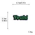 Patch ricamata Yeah! verde per abbigliamento DIY, 6.1x2.2cm con bordo nero decorativo - Stile Design Yeah (10201)