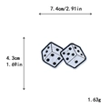 Toppa ricamata a forma di dadi cartone animato dimensioni 7,4cm per 4,3cm e peso 1,63g - Stile con Motivo Dadi (10206)