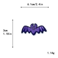 Lila Fledermaus-Aufnäher für Halloween, Maße 6,1cm x 3cm, Gewicht 1,14g, DIY-Dekoration - Lila Fledermaus Stil (10189)