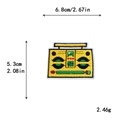 Embroidered yellow retro cassette player patch DIY clothing badge 6.8x5.3cm - Yellow Radio Style (10207)