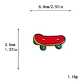 Embroidered skateboard patch in red yellow and green with precise size measurements - Skateboard Pattern Style (10203)