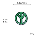 Green and black round embroidered patch with geometric symbol 5.6cm diameter 2.2in - Peace Sign Style (10199)