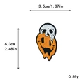 Halloween Aufnäher schmelzendes Totenkopf-Smiley-Design zum Aufbügeln 3,5x6,3cm - Schmelzender Totenkopf Smiley Stil (10181)