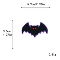 Halloween Fledermaus-Stickerei in Schwarz und Lila, Größe 5,9x3,5cm für DIY-Dekoration - Fledermausform Stil (10180)