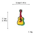 Guitar shaped embroidered patch with dimensions 3.6x7.1cm and 1.12g weight specifications - Guitar Shape Style (10193)
