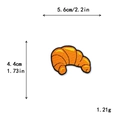 Embroidered croissant patch 5.6cm orange food badge for DIY clothing and bags decor - Croissant Design Style (10209)