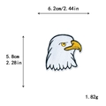 Eagle head embroidery patch for DIY clothing, 6.2cm x 5.8cm size dimensions detail - Eagle Head Style (10196)