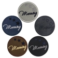 Lot de 5 écussons brodés circulaires Morning avec étoiles pour décoration DIY - Collection Gris Marine Noir Brun Gris Foncé