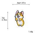 Bestickter Corgi Hundeaufnäher für DIY Kleidung Deko, Größe 4cm x 7cm auf weißem Hintergrund - Corgi Hund Stil (10715)