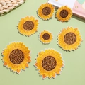 Sunflower embroidery patch set in various sizes for DIY clothes and bags decoration - Full Collection