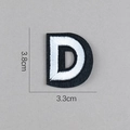 Λήψη macro κεντητού γράμματος D ύψους 3,8 cm για διακόσμηση ρούχων και χειροτεχνίες DIY - Γράμμα D