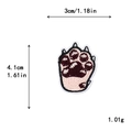 Rosa-brauner Pfotenabdruck-Stickpatch mit Maßen 3cm Breite und 4,1cm Höhe für DIY - Rosa Pfotenabdruck Stil (10719)