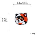 Aufbügler mit dreifarbigem Katzen-Stickerei-Motiv, 5,2x4,9cm für DIY-Kleidung - Glückskatzenkopf Stil (10707)