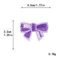Purple sequin bow embroidery patch for DIY clothing and accessories decor, 4.5cm size - Purple