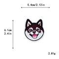 Embroidered husky dog patch in burgundy and white, size 5.4cm x 6.1cm for DIY decor - Husky Dog Style (10704)