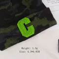 Green towel embroidered letter G patch on a camouflage hat, size 4.3x6.0cm - Letter G Grass Green Display (GZ-4375)