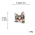 Calico cat embroidered patch with size dimensions 5.6cm x 5.5cm for DIY clothing decor - Calico Cat Style (10711)