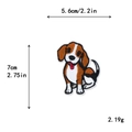 Embroidered beagle dog patch for DIY clothing with size 5.6x7cm and weight 2.19g - Sitting Beagle Style (10710)