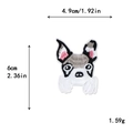 Boston Terrier dog embroidery patch for clothing DIY measures 4.9cm by 6cm - Boston Terrier Style (10713)