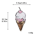 Sparkling ice cream sequin embroidery patch in pink and white for DIY clothing decor - Colorful Ice Cream (10281)