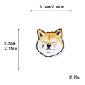 Embroidered Shiba Inu dog patch for clothing with detailed dimensions and weight info - Shiba Inu Head Style (10709)